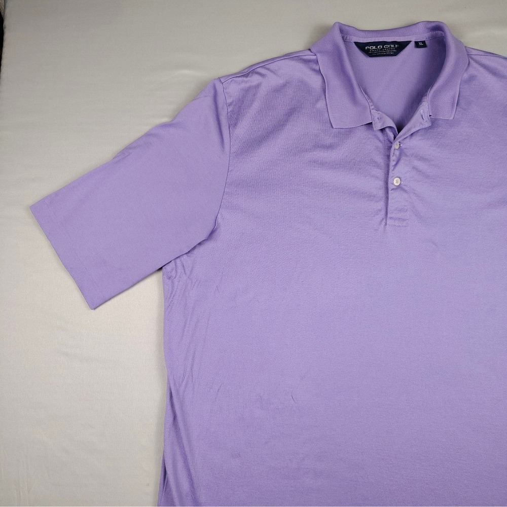 Polo Golf Ralph Lauren Pima Cotton Polo Shirt Men's XL Purple Short Sleeve - Picture 4 of 14